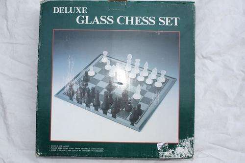 DELUXE GLASS CHESS BOARD - 380 X 380 MM