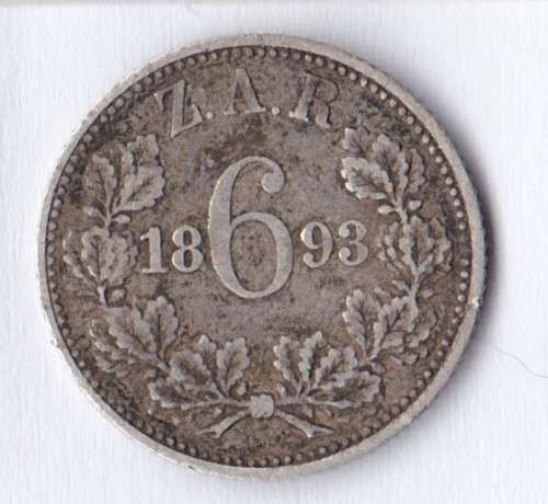 1893 Z.A.R. SIXPENCE *R1 START* NO RESERVE