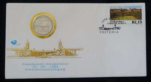 NELSON MANDELA FIRST DAY COVER WITH R5 COIN *** NO RESERVE *** R1 START