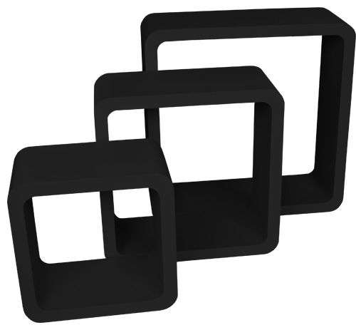 Modern Bookshelf Nesting Cubes - Black