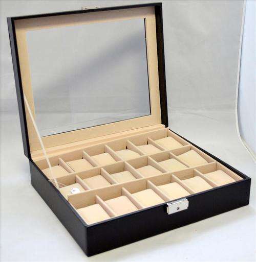 Watch Display Case - PU Leather - 18 Slots