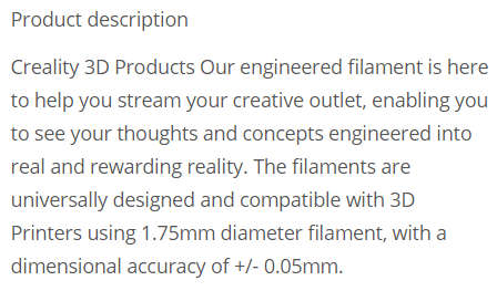Original Creality 1kg PLA Filament