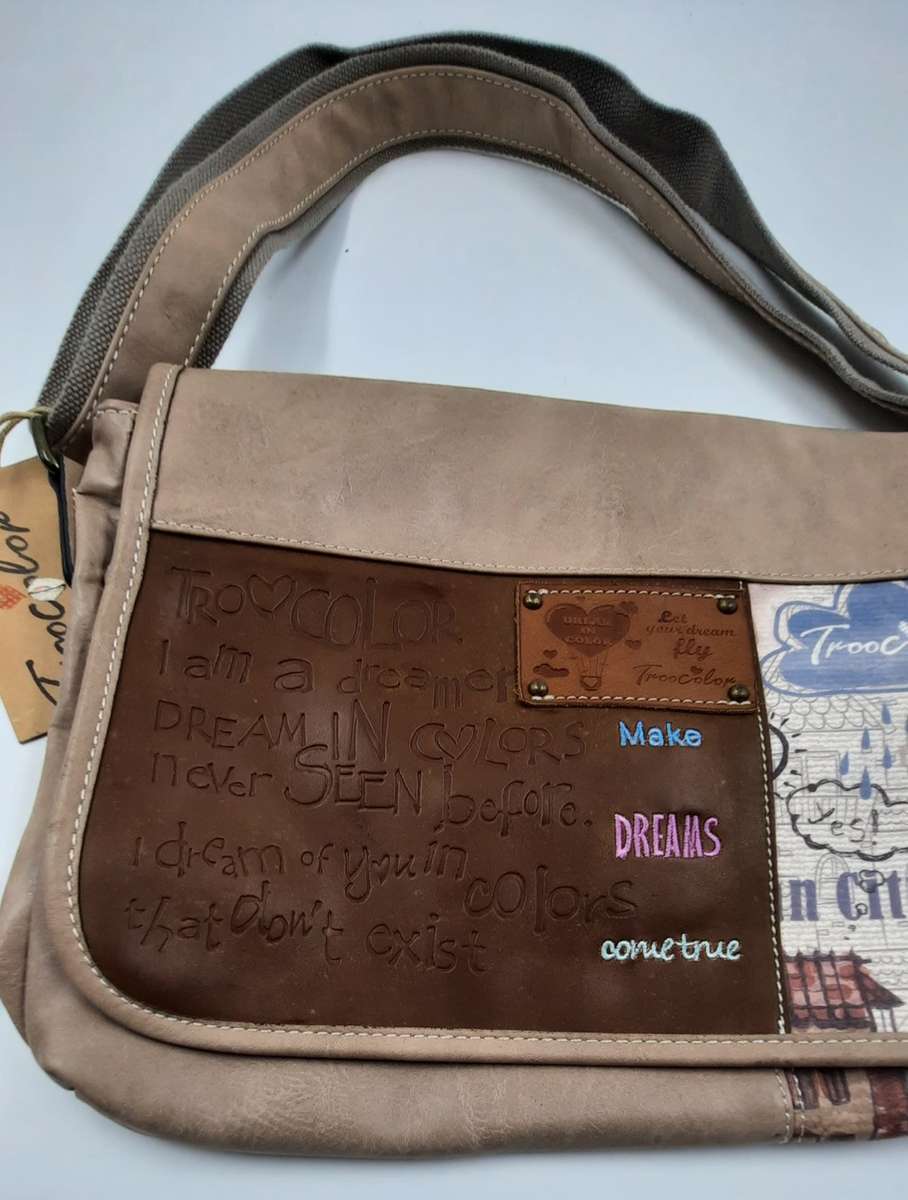 SHOULDER SLING BAG BY TROOCOLOR!(COTTON ROAD) /BEIGE