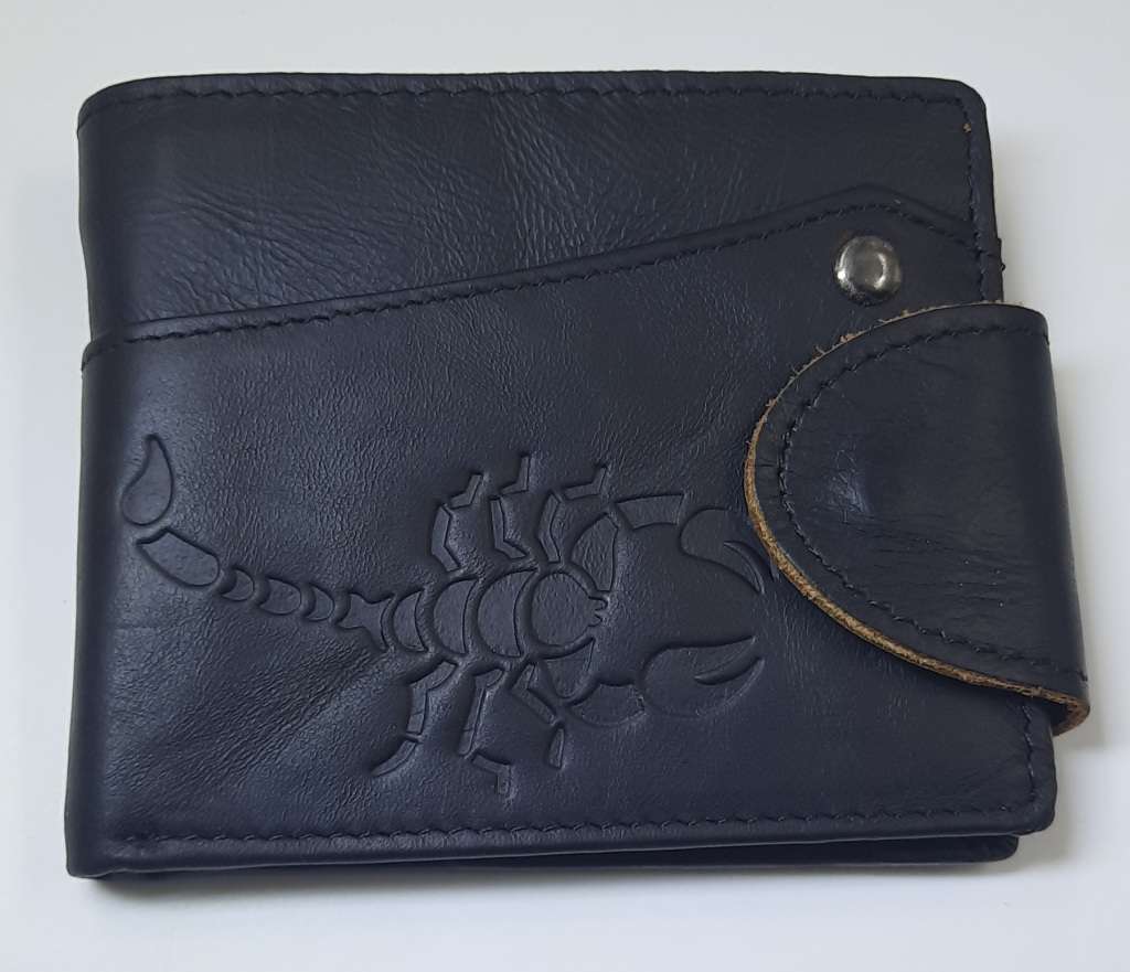 Genuine leather wallet by CAMEL MOUNTAIN##in BLACK##