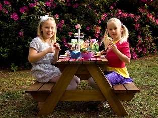 PICNIC TABLE SIX SEATER FOR CHILDREN PAINTED