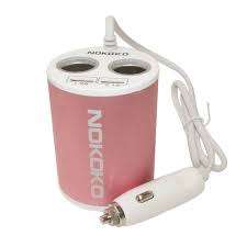 Multifunctional Car Adapter Energy Cup 2 USB Charging Ports, 2 Electric Lighter Ports