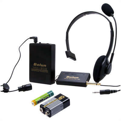 Remote Wireless Microphone Headset Stage Mic Receiver