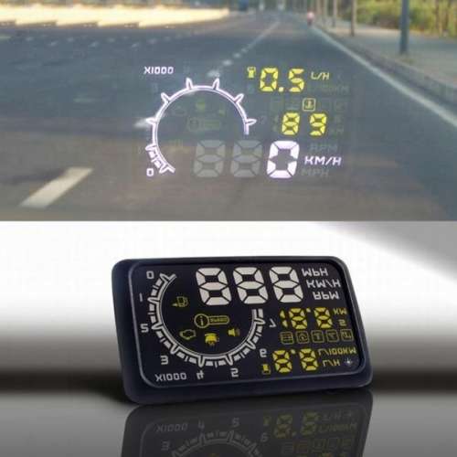 5.5" Car HUD Head UP Display + OBD II Interface - Black
