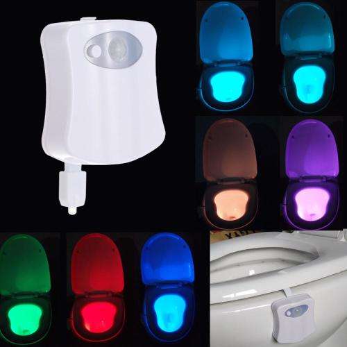 LED Toilet Nightlight - 8 Colors, Smart Motion Detection, Universal Fit, Energy Efficient, Easy To C