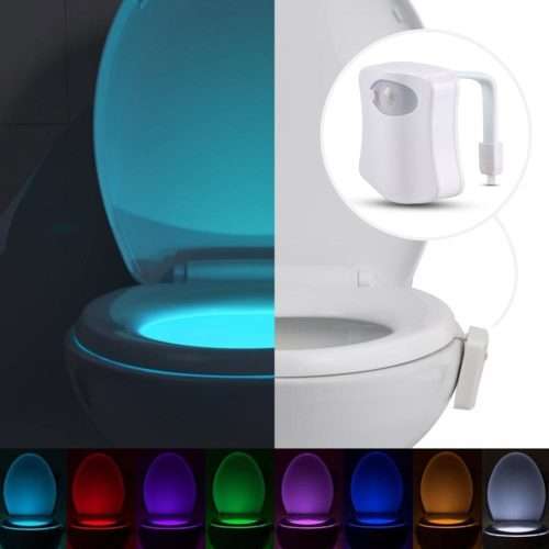 LED Toilet Nightlight - 8 Colors, Smart Motion Detection, Universal Fit, Energy Efficient, Easy To C