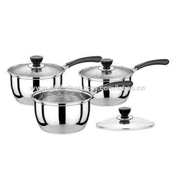 6-piece Non-stick Milk Pan Single Bottom with Clear Glass Lid