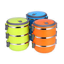 3 Layer Tier Stainless Steel Thermal Insulated Stackable Lunch Box Bento Food