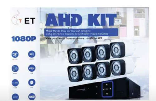 AHD 8 Channel CCTV Kit + Remote Viewing 8X3MegaPixel camera's