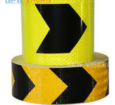 Adhesive Reflective Tape Yellow and Black