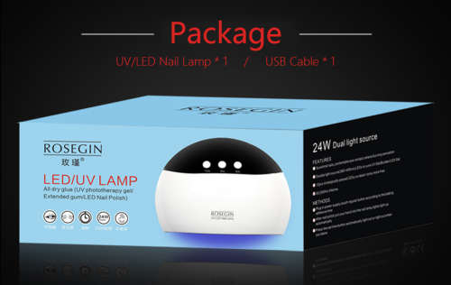 ROSEGIN LED UV Lamp Nail For Gel Polish 24W UV Light