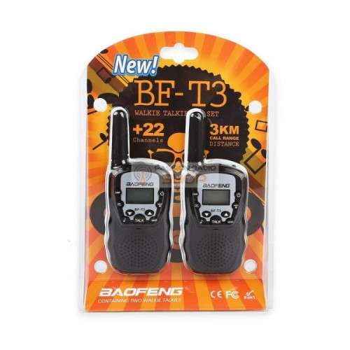 BAOFENG BF - T3 Wireless Walkie Talkie 2PCS - BLACK