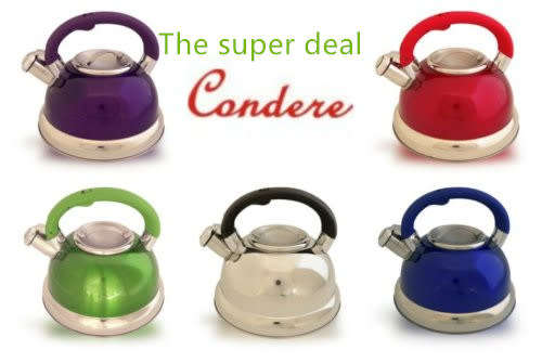Condere 3.0L Whistling Kettle(Gas stove friendly)Assorted Colours
