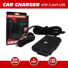 C80 Car Charger 48W 9.6A 4-port USB Car Cable Socket Charger Cables