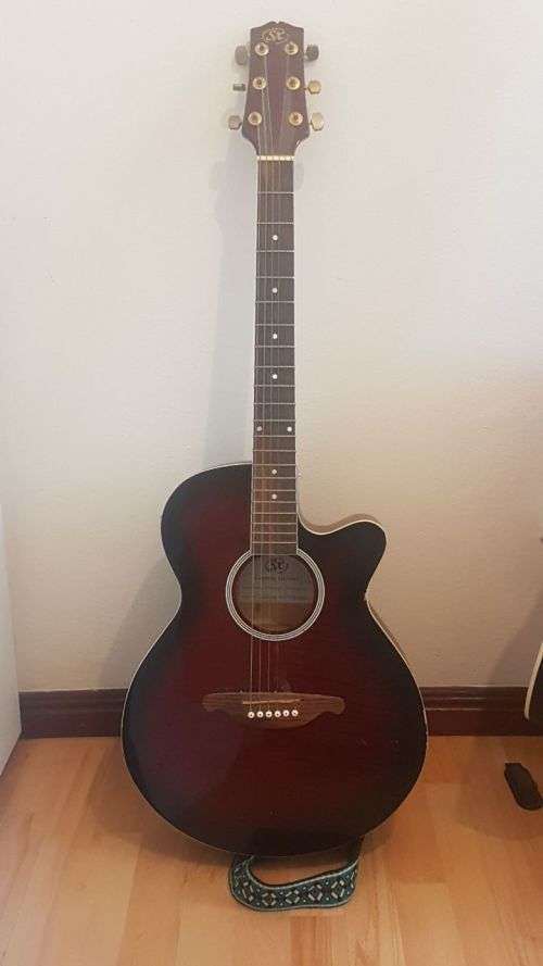 Acoustic Electric Steel String Guitar (Red)