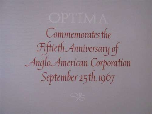 Optima - September 1967 - Commemorates the Fiftieth Anniversary of Anglo American Corporation