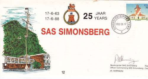 1988 SA Navy #12 SAS Simonsberg Com Cover Signed