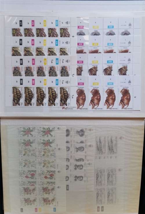 Blocks, Sheets, Strips and Minature sheets of SA and Homelands in Clean Album