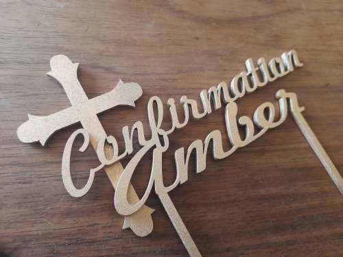 Custom Cake topper Confermation, Birthday, God Bless, Batism etc.