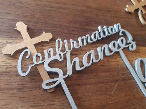 Custom Cake topper Confermation, Birthday, God Bless, Batism etc.
