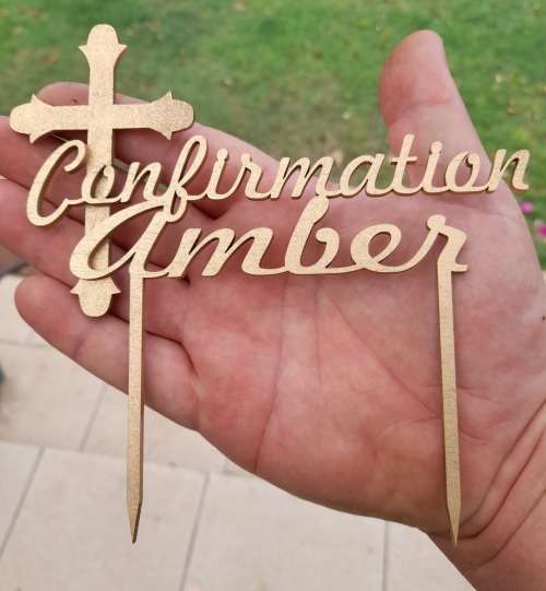 Custom Cake topper Confermation, Birthday, God Bless, Batism etc.