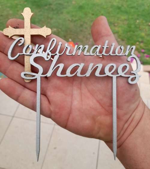 Custom Cake topper Confermation, Birthday, God Bless, Batism etc.