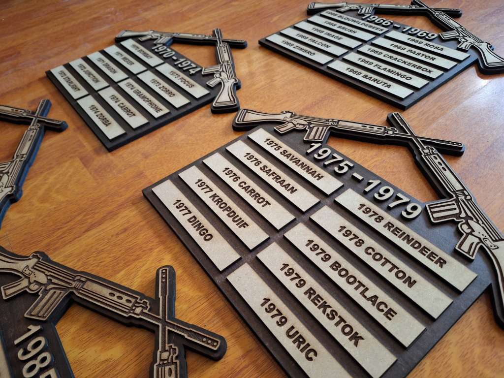 SADF set of OPS display plaques from 66 - 89