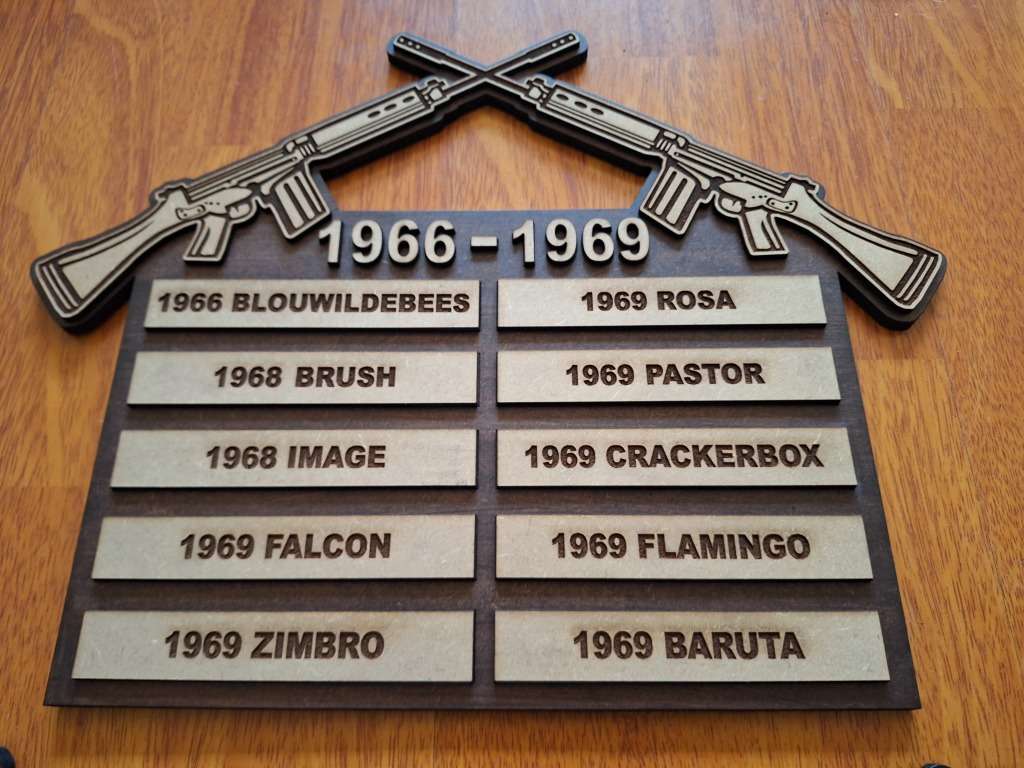 SADF set of OPS display plaques from 66 - 89