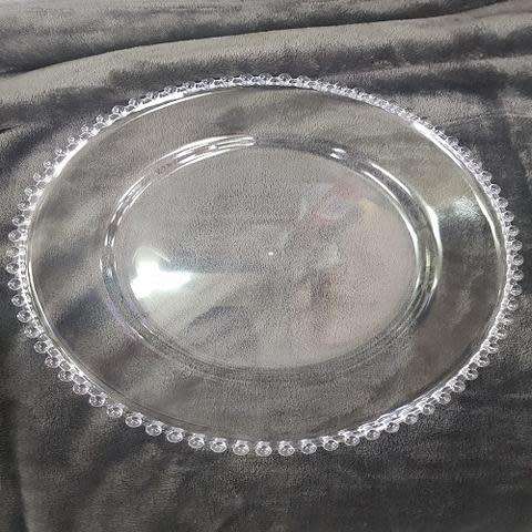 Clear plastic underplates with beaded edge