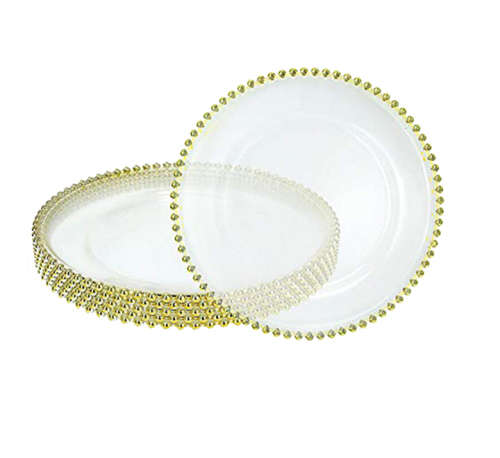 Clear plastic underplates with beaded edge