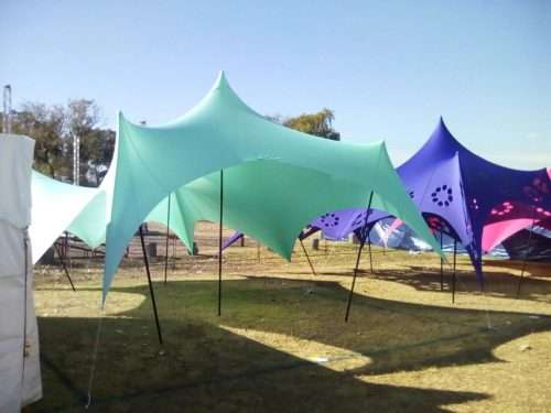 100% - Waterproof - Stretch Tents - Polyester - No Poles- 5m x 5m