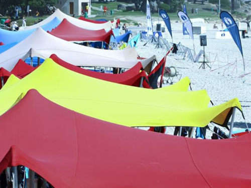 100% - Waterproof - Stretch Tents - Polyester - No Poles- 5m x 5m