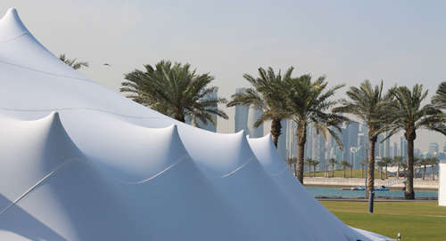 100% - Waterproof - Stretch Tents - Polyester - No Poles- 5m x 5m