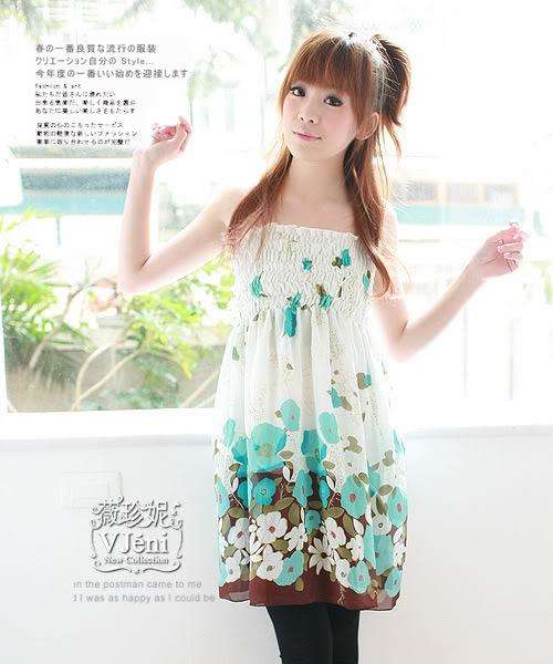 Cute Girl Pleated Chiffon Dress