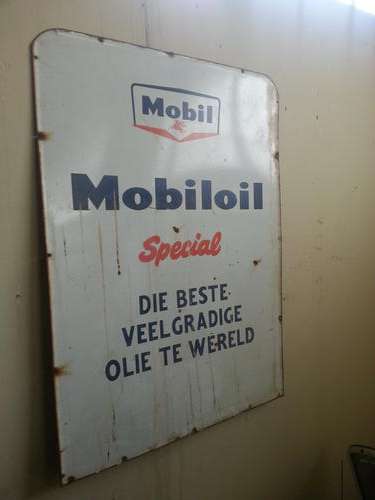 Enamel Mobil oil Sign-  both sides