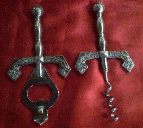 Silver plated Cork screw and Bottle opener
