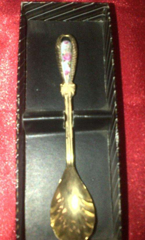 Gold plated stainless steel spoon