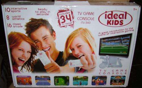 INTERACTIVE TV GAME CONSOLE**INCLUDES 34 GAMES** with tennis ,ping-pong racket, golf club ,