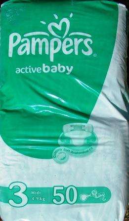 PAMPERS ACTIVE BABY SIZE 3 MIDI : 50