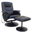 Revivin Black Leather Massage chair : Complete with foot stool / Good as new /Used as display