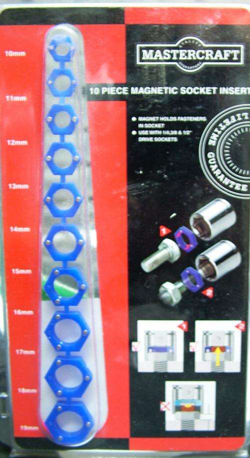 MASTERCRAFT 10 piece MAGNETIC socket insert 10mm up to 19mm