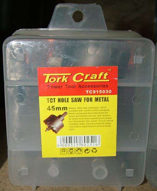 TORK CRAFT TCT HOLE SAW FOR METAL 50MM ; cuts sheet metal stainless steel ,steel pipes, aluminium et