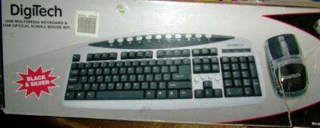 Digitech USB MULTIMEDIA KEYBOARD & USB OPTICAL MOUSE KIT (BLACK AND SILVER) NEW IN BOX (L)