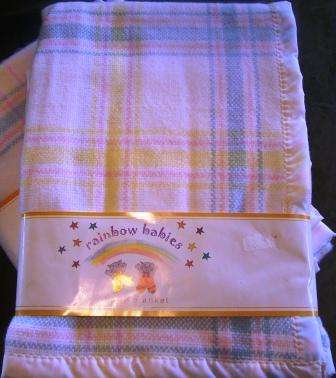 RAINBOW BABIES CUDDLY CHECK RAISED ACRYLIC 85CM X 120CM BLANKET