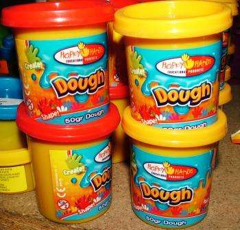 HAPPY HANDS DOUGH 50GR KIDS 3+ *SET OF 8* RED AND YELLOW