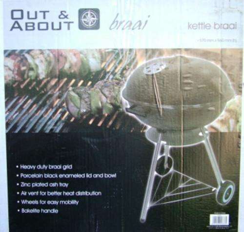 OUT AND ABOUT KETTLE BRAAI  USED AS DISPLAY, NEVER BEEN USED SOME SURFACE SCRATCHES  ON THE INSIDE